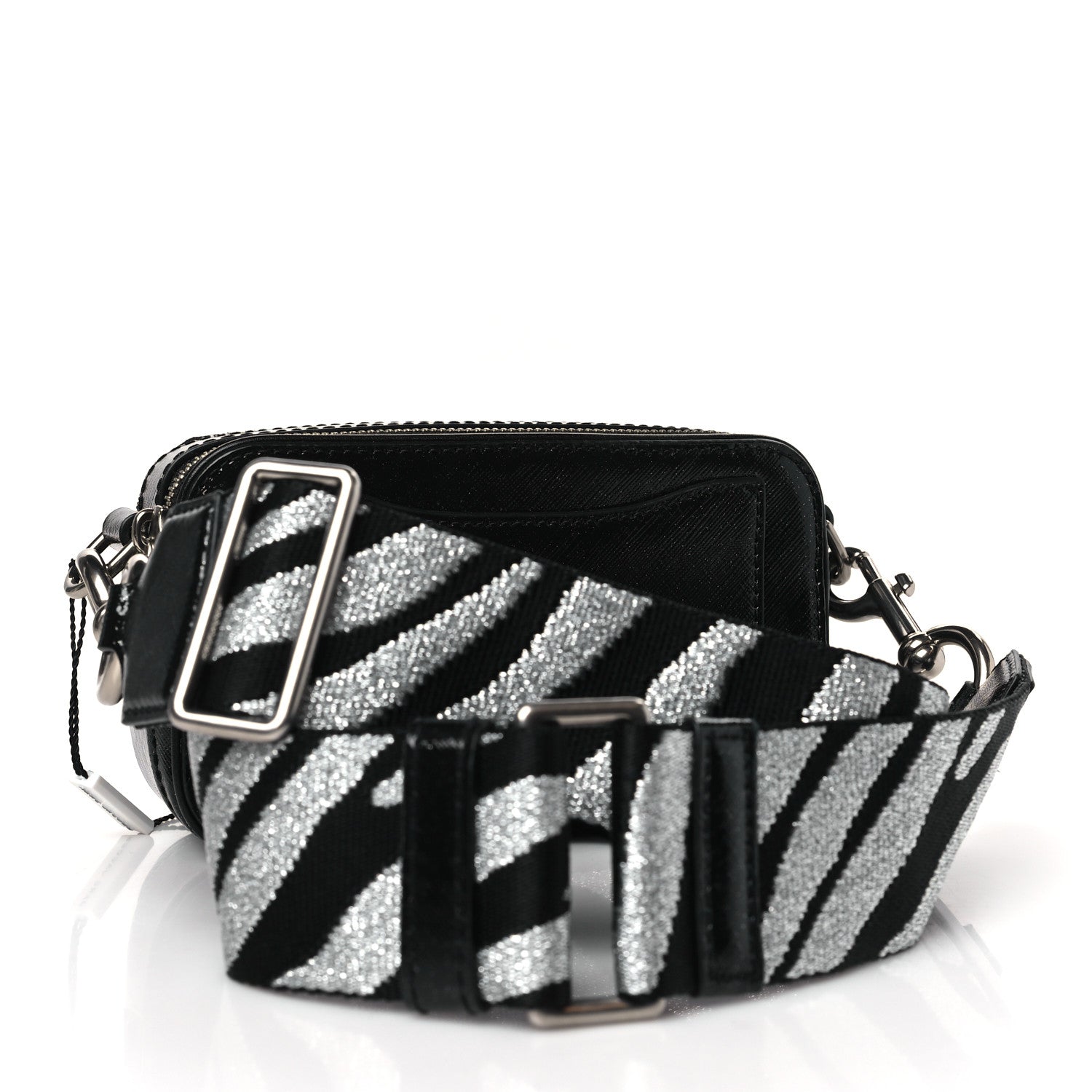 Marc Jacobs Calfskin Sequin Snapshot Camera Bag Black 3 of 10