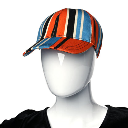 Prada Drill Nylon Striped Womens Baseball Cap M Arancio 2 of 7