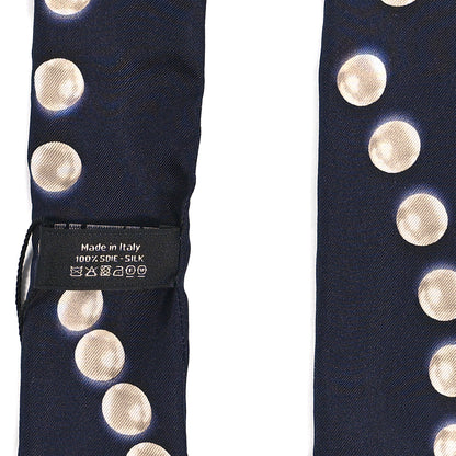 Chanel Silk Pearl CC Slim Bandeau Scarf Dark Navy 4 of 4