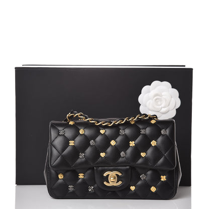 Chanel Lambskin Quilted Studded Mini Rectangular Flap Black 10 of 10