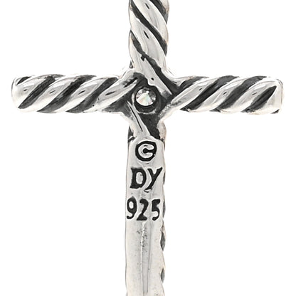 David Yurman Sterling Silver Diamond Cable Classics Cross Necklace 4 of 4