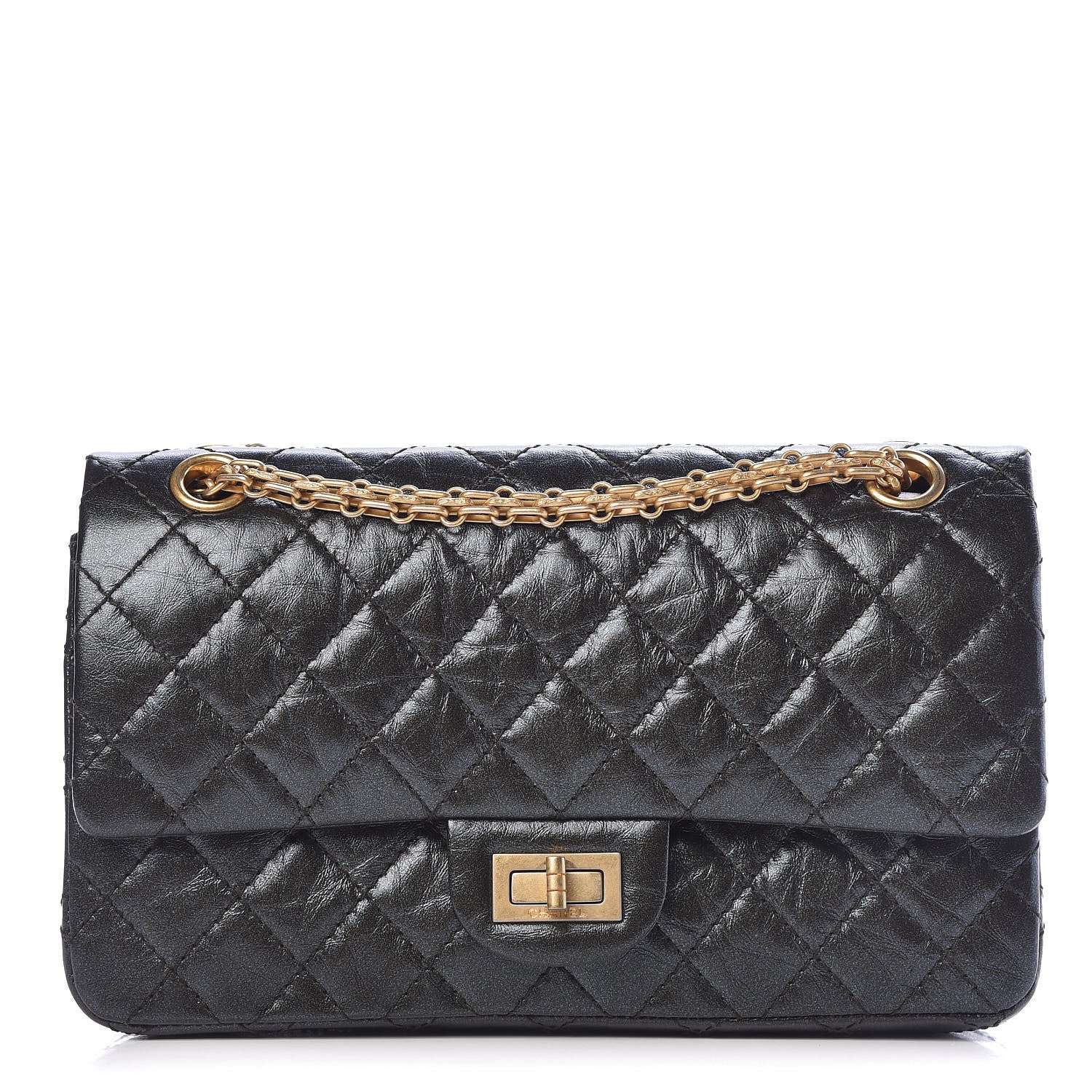 Chanel Glittered Aged Calfskin Quilted 2.55 Reissue 225 Flap Blue 1 of 10