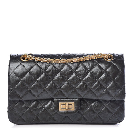 Chanel Glittered Aged Calfskin Quilted 2.55 Reissue 225 Flap Blue 1 of 10