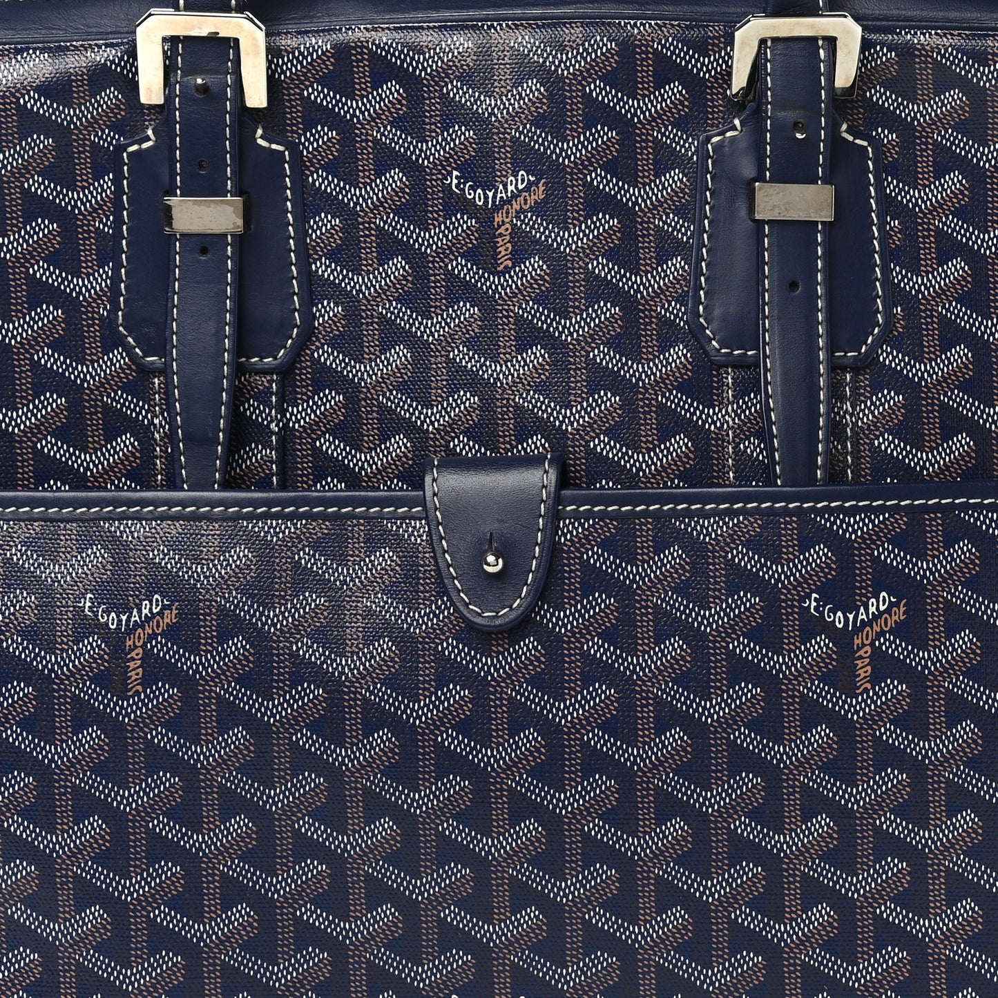 Goyardine Ambassade MM Briefcase Navy