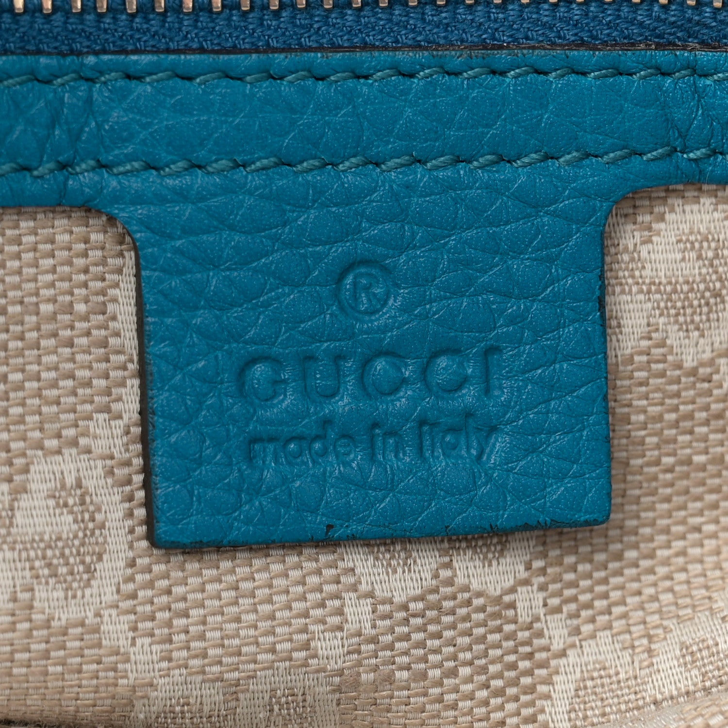 Gucci Pebbled Calfskin Medium Diana Bamboo Shoulder Bag Turquoise 6 of 12