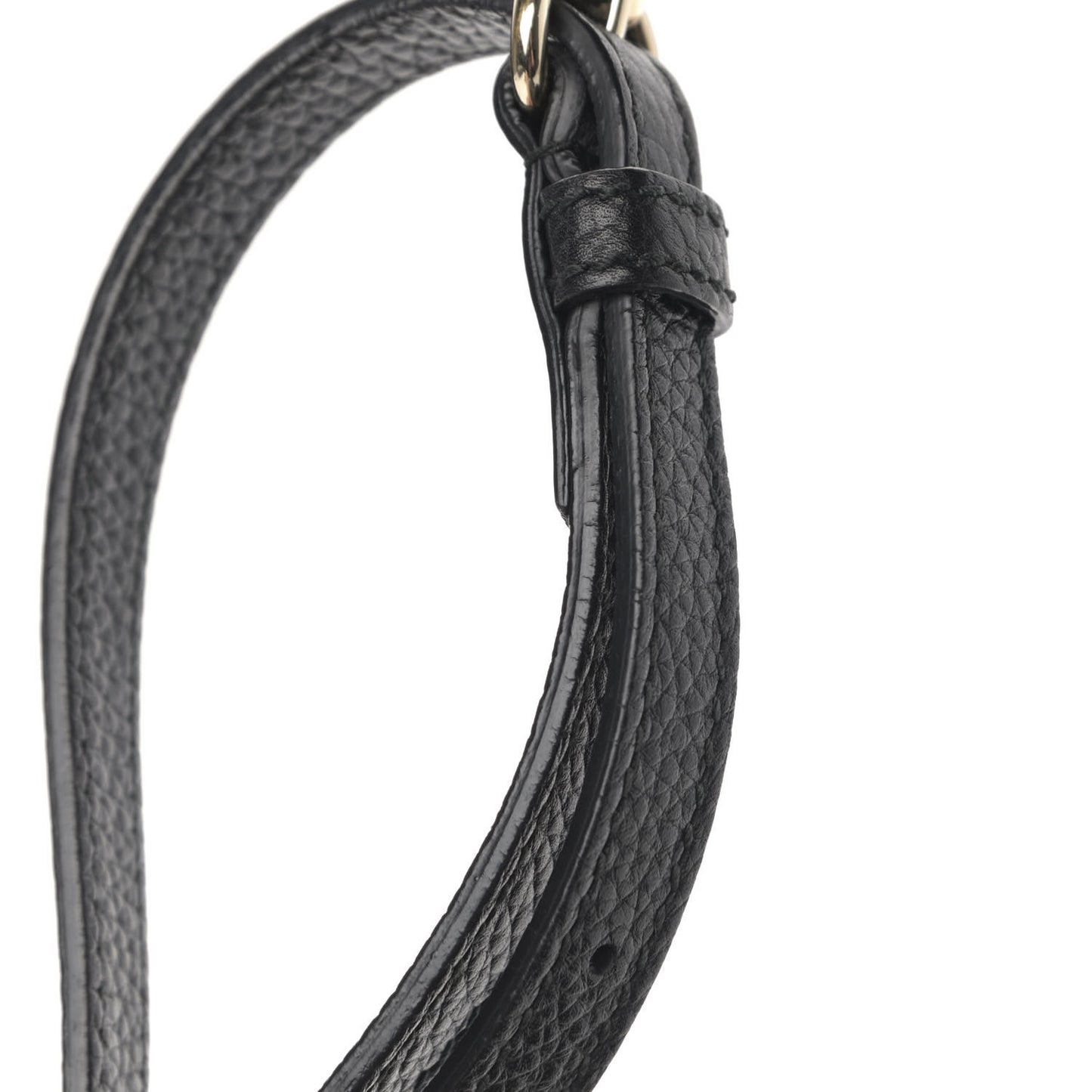 Pebbled Calfskin Small Soho Disco Bag Black