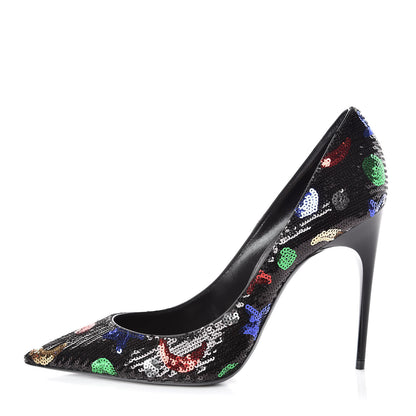Saint Laurent Sequin Palace 105 Pumps 38 Black 1 of 9