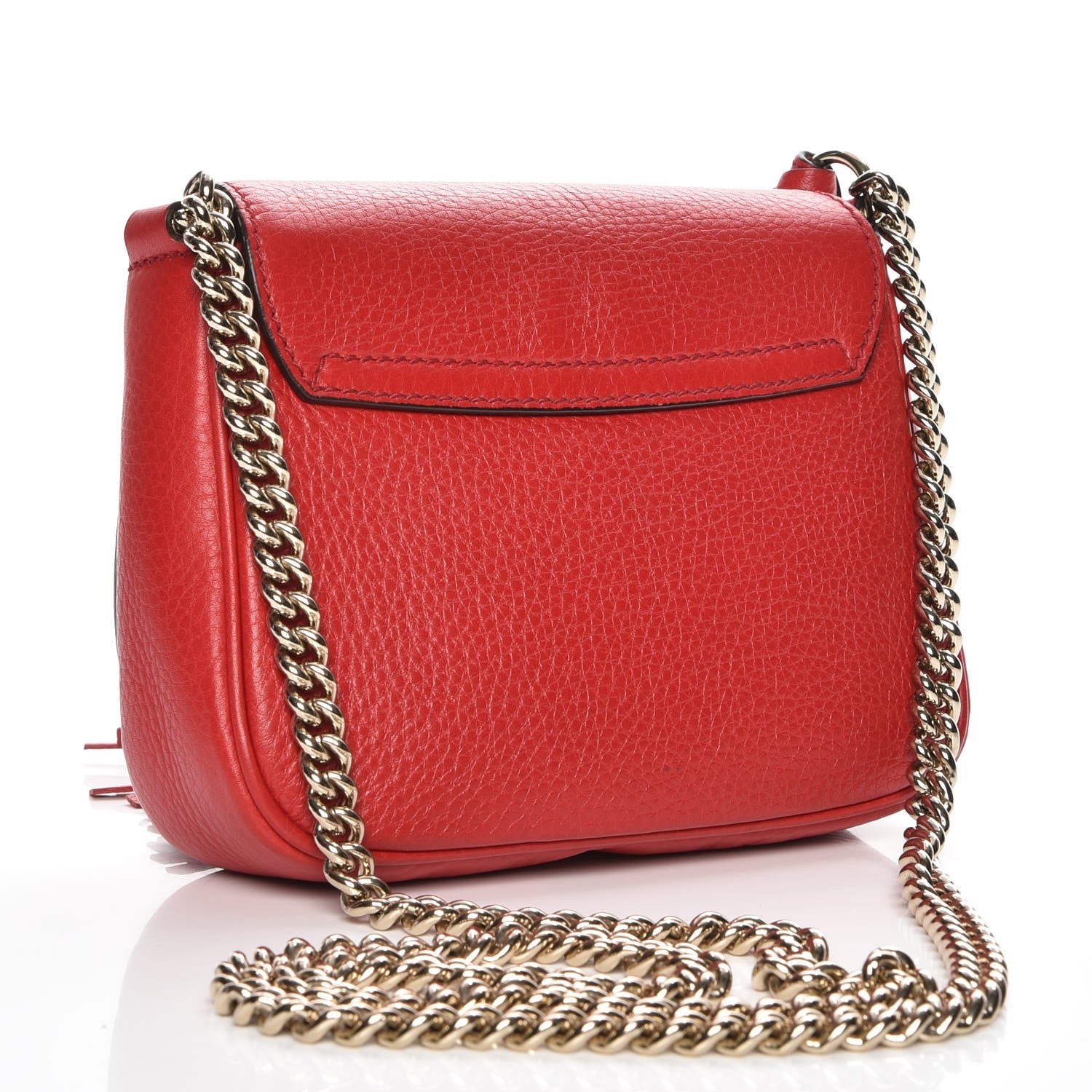 Gucci Pebbled Calfskin Small Soho Flap Crossbody Red 3 of 8