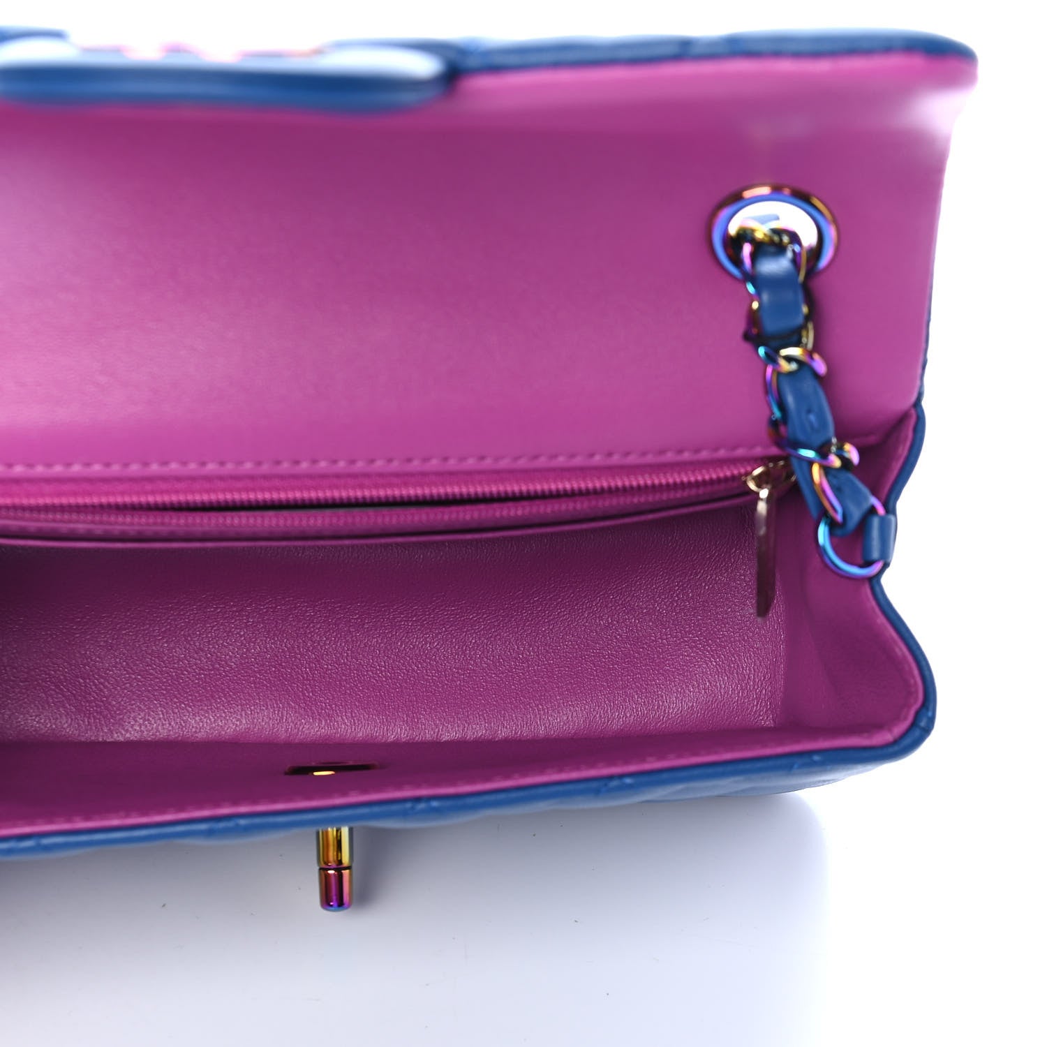Chanel Lambskin Quilted Mini Rectangular Flap Blue Purple 5 of 9