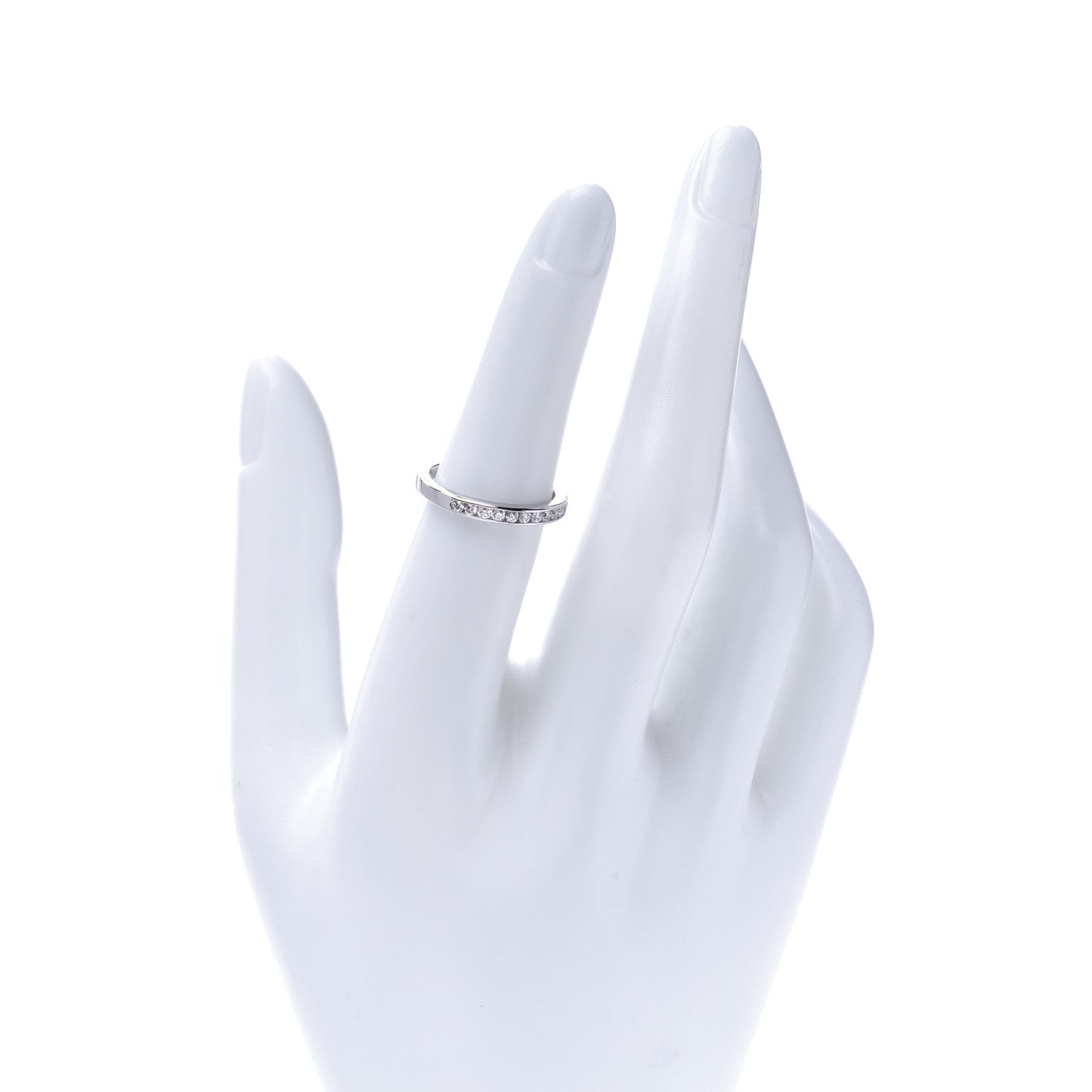 Tiffany Platinum Diamond 2.5mm Half Circle Wedding Band Ring 51 5.75 2 of 6