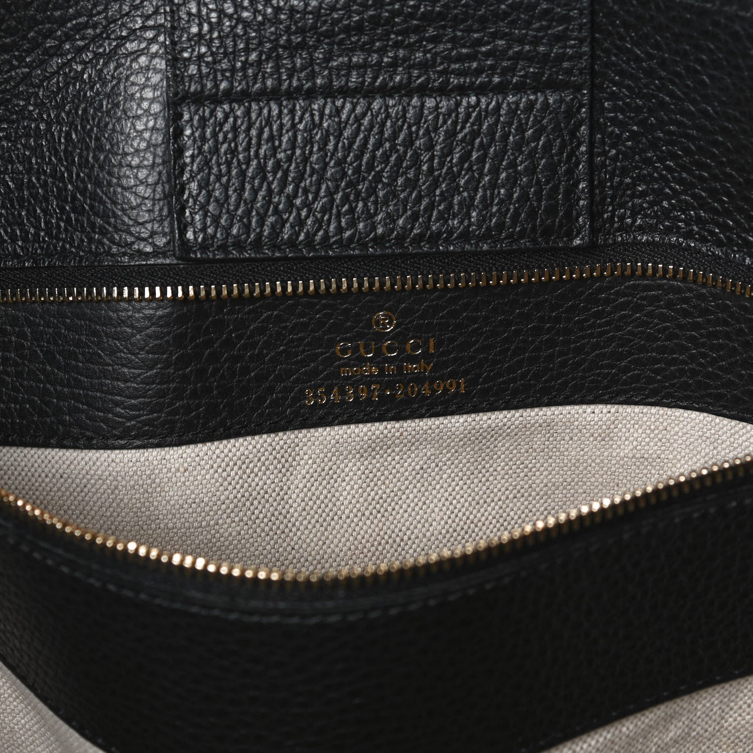 Gucci Pebbled Calfskin Medium Swing Tote Black 6 of 11