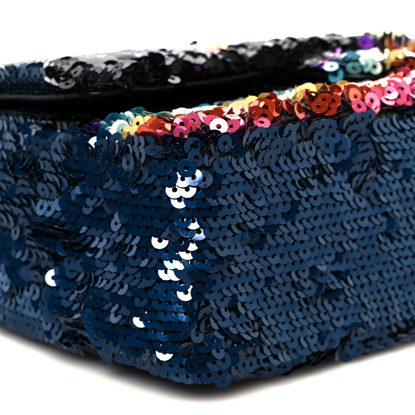 Sequin Medium Single Flap Blue Black Multicolor