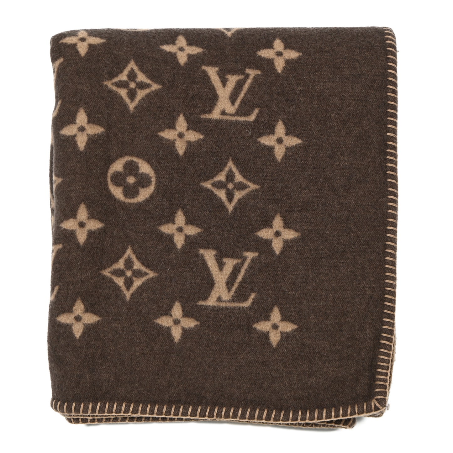 Wool Cashmere Neo Monogram Blanket Marron