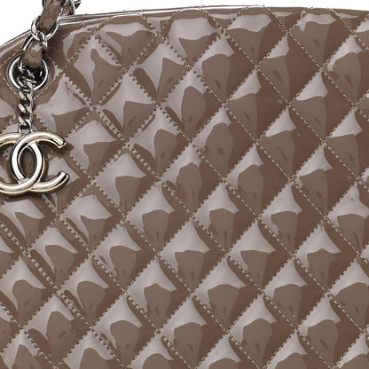 Chanel Patent Quilted Large Just Mademoiselle Bowling Bag Gris Fonce 8 of 10