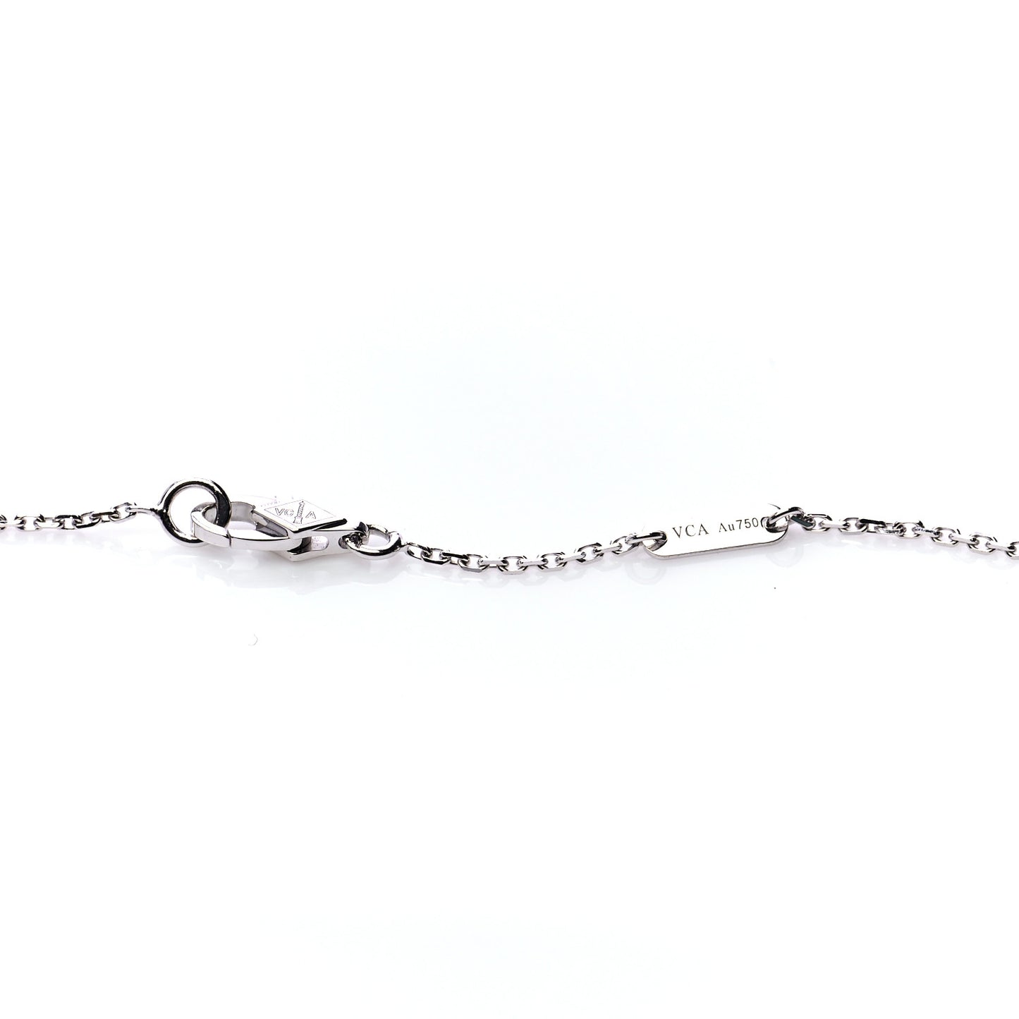 18K White Gold Diamond Sweet Alhambra Pendant Necklace