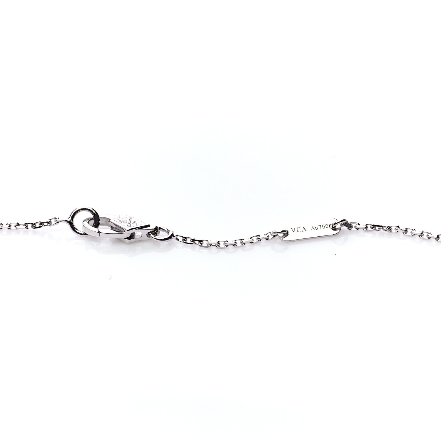 Van Cleef & Arpels 18K White Gold Diamond Sweet Alhambra Pendant Necklace 4 of 7
