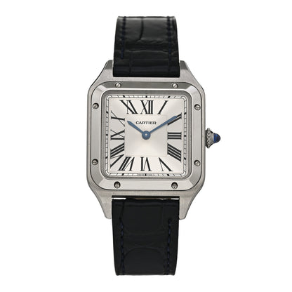 Cartier Stainless Steel Alligator 27.5mm Santos Dumont Quartz Watch 1 of 5