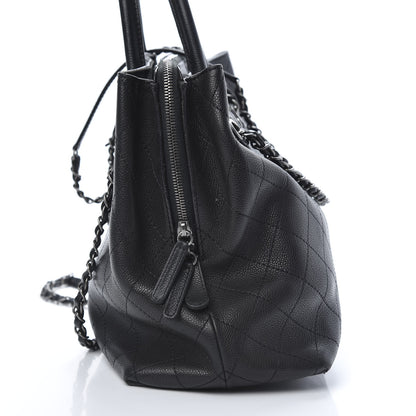 Chanel Grained Vegetal Calfskin Urban Shopping Tote Black 14 of 16