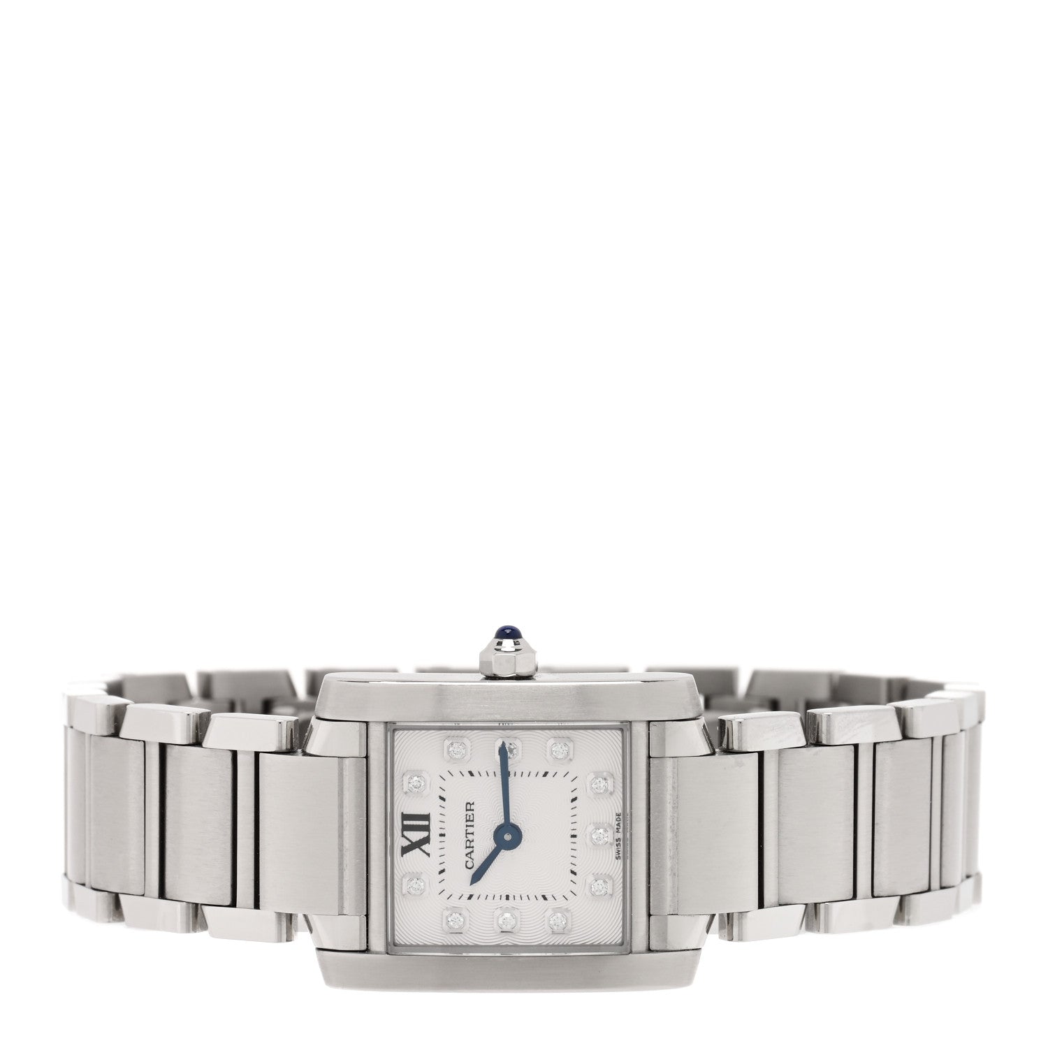 Cartier Stainless Steel Diamond 20mm Tank Francaise Quartz Watch 2 of 5