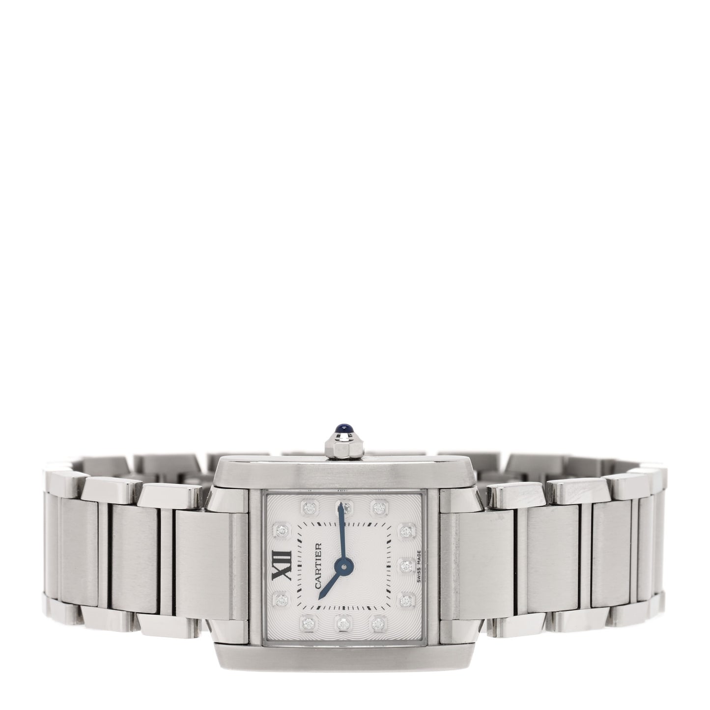 Stainless Steel Diamond 20mm Tank Francaise Quartz Watch
