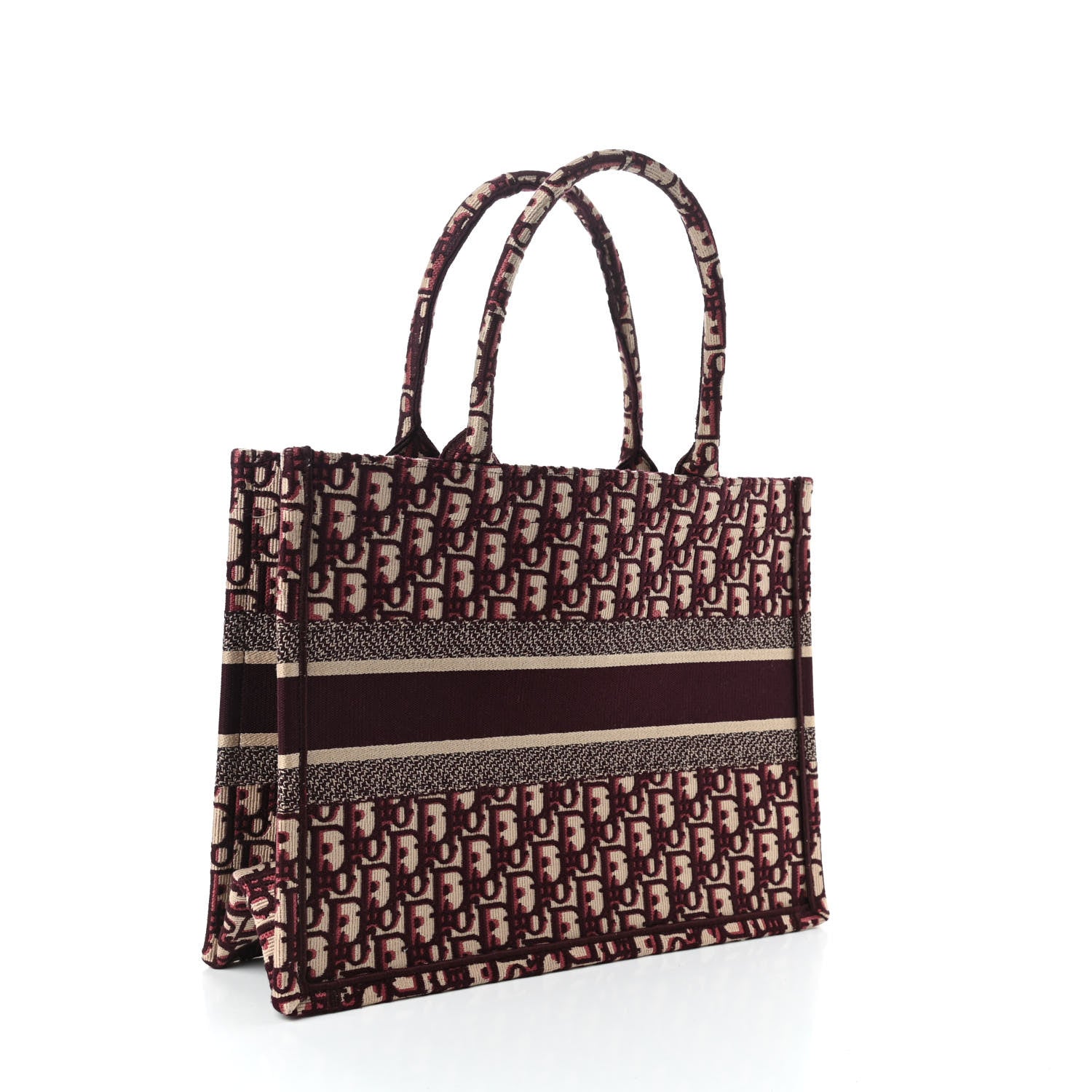 Christian Dior Oblique Medium Book Tote Burgundy Multicolor 3 of 10