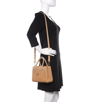 Chanel Nubuck Grained Calfskin Mini Neo Executive Shopper Tote Beige 2 of 11
