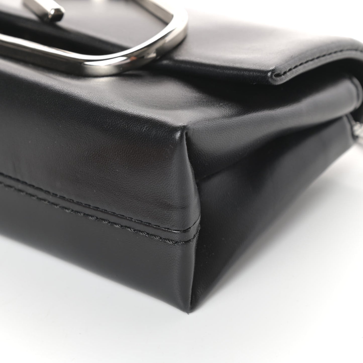 Calfskin Alix Soft Flap Clutch Black