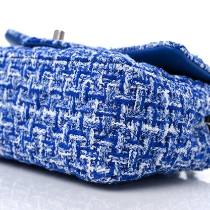 Chanel Tweed Quilted Mini Rectangular Flap Blue White 9 of 9