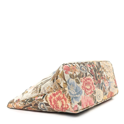 Gucci GG Supreme Monogram Water Flora Web Large Ophidia Tote Beige White Multicolor 5 of 12