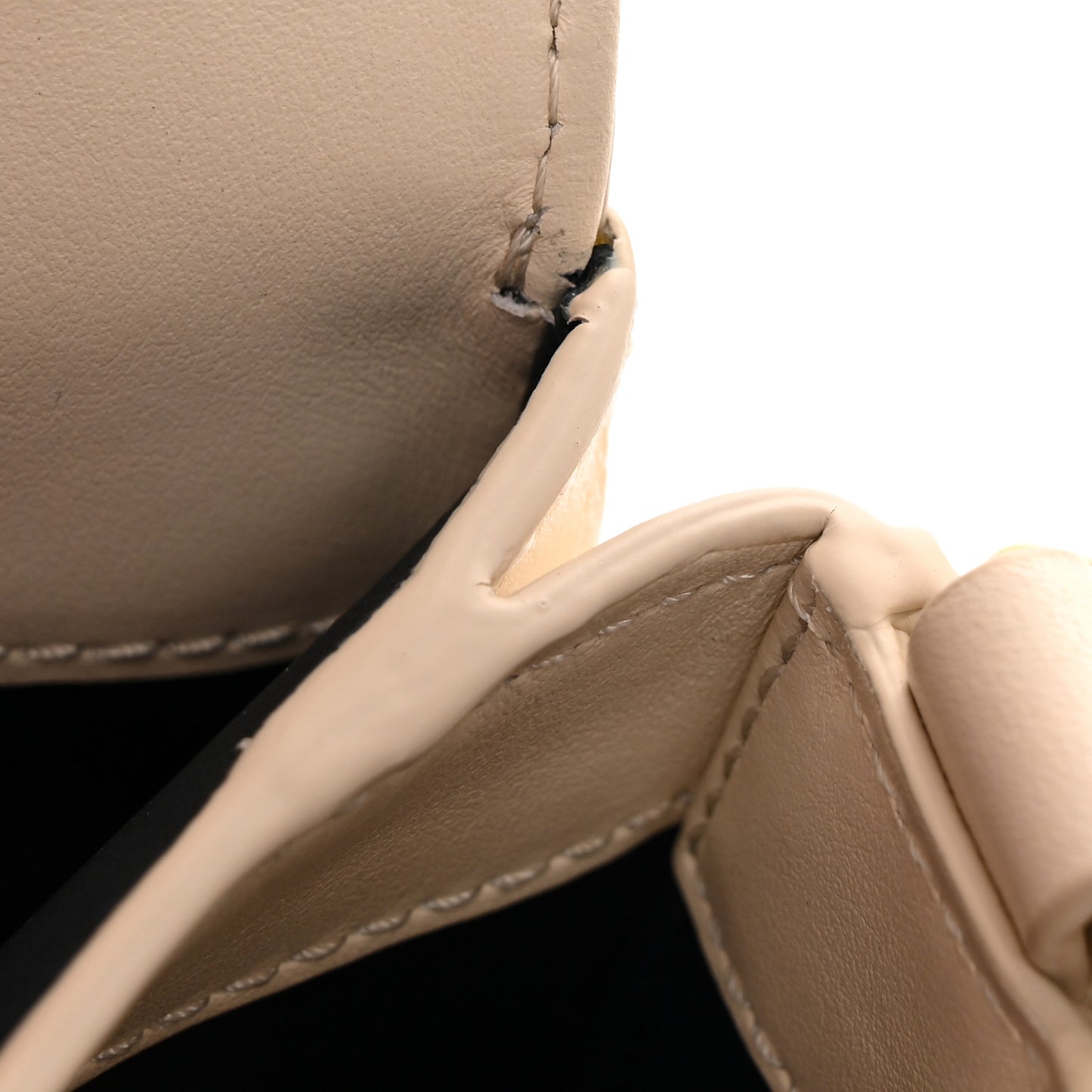 High Gloss Calfskin Lana Small Top Handle Eggshell