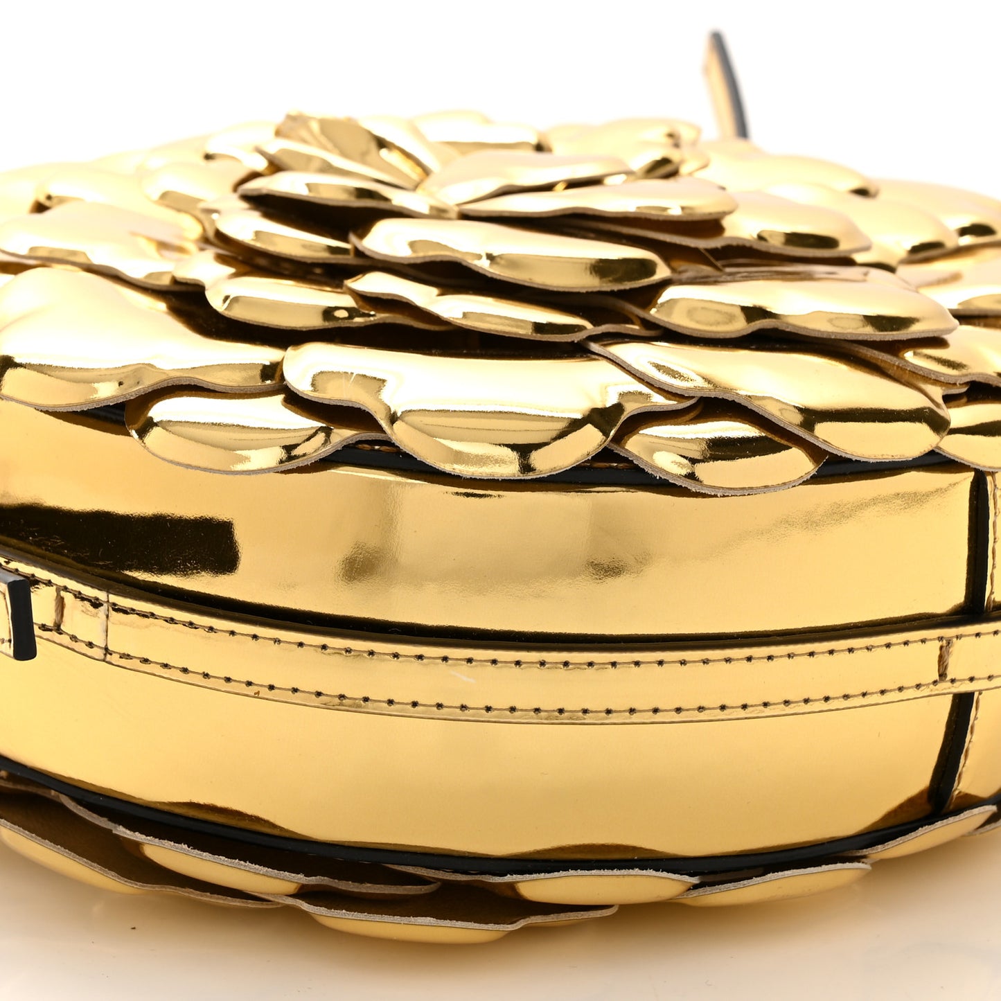 Metallic Nappa Atelier 03 Rose Edition Round Crossbody Bag Antique Brass