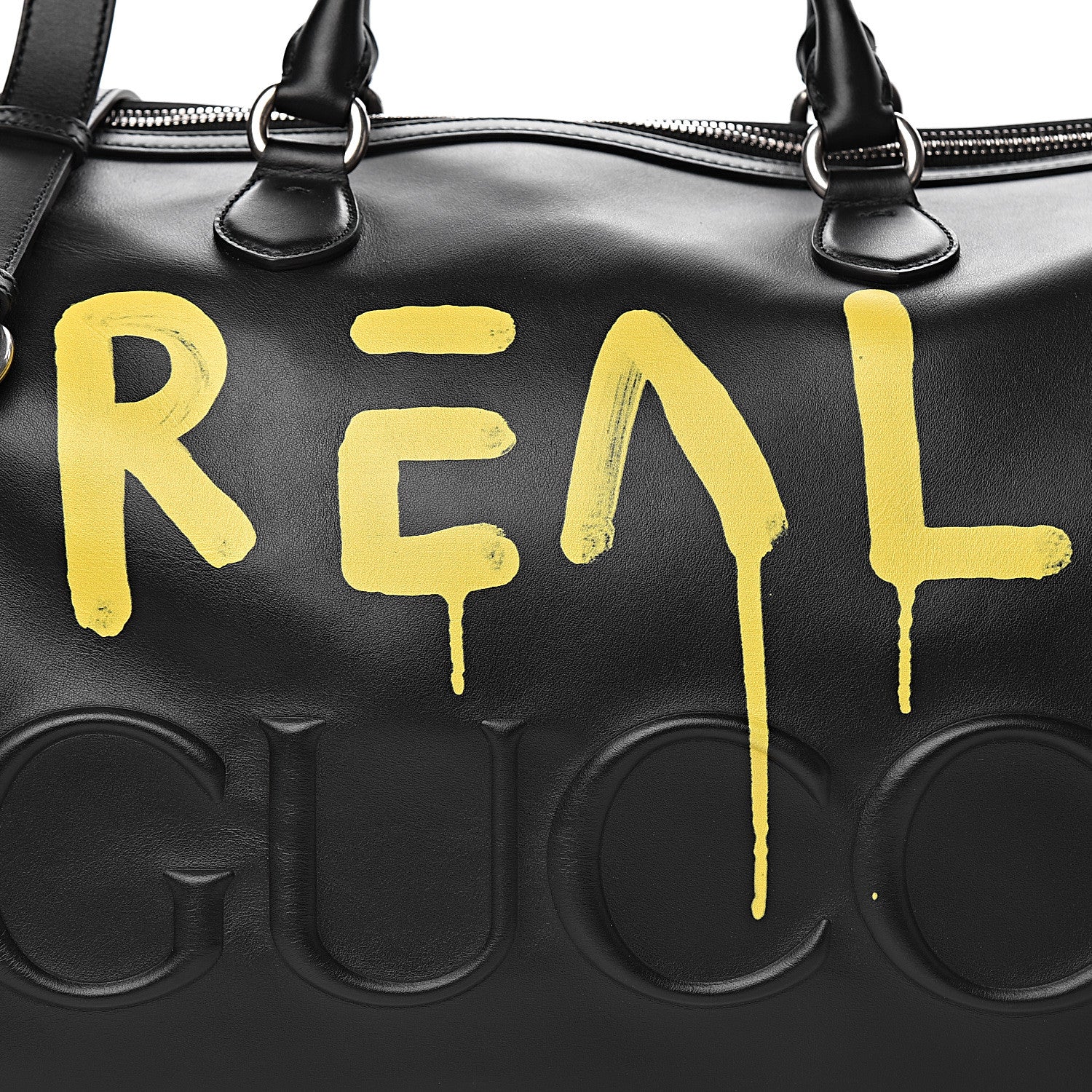 Gucci Calfskin GucciGhost Real Duffle Black Yellow 18 of 18
