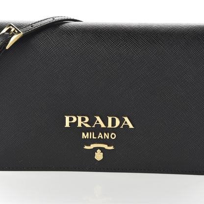 Prada Saffiano Lux Crossbody Bag Black 9 of 10