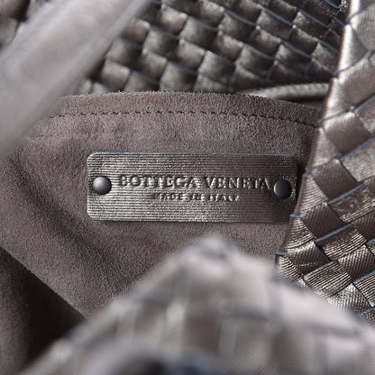 Bottega Veneta Metallic Grosgrain Intrecciato Medium A Shape Seamless Tote Pewter 6 of 10