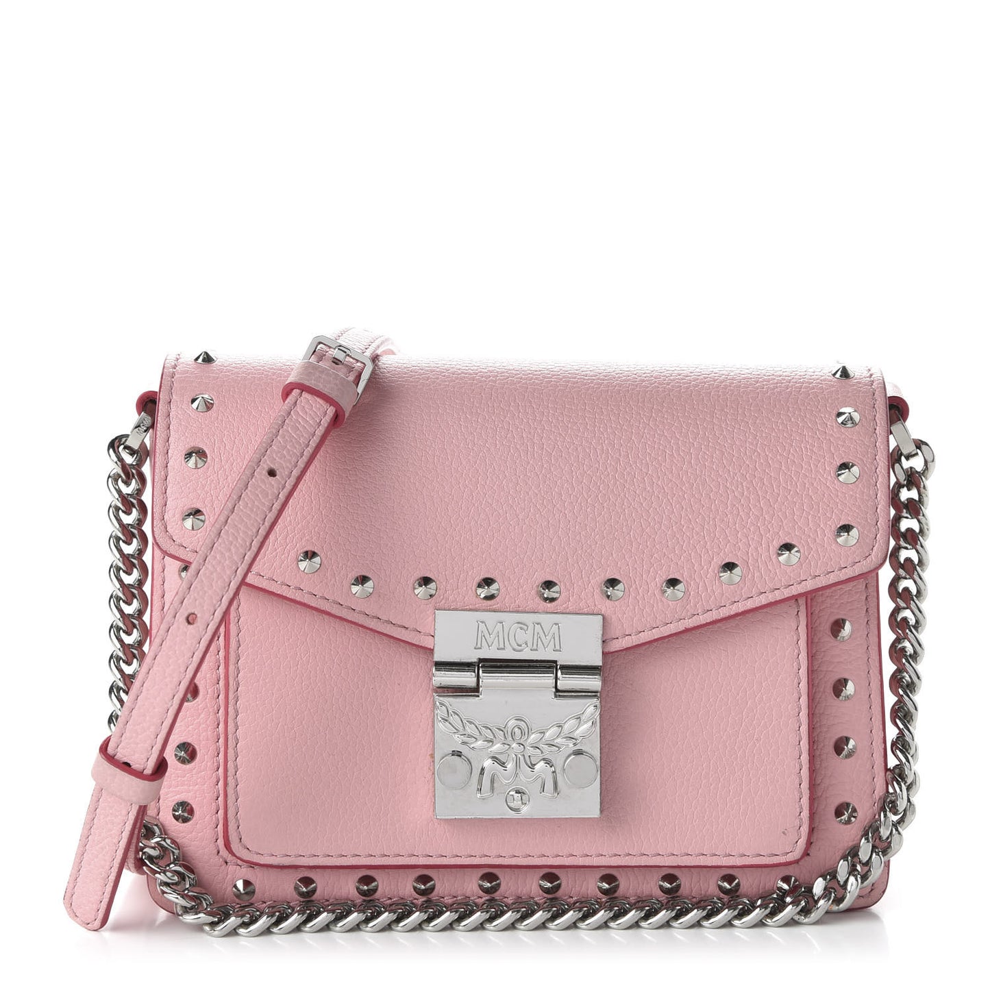 Calfskin Studded Mini Patricia Crossbody Bag Pink Blush