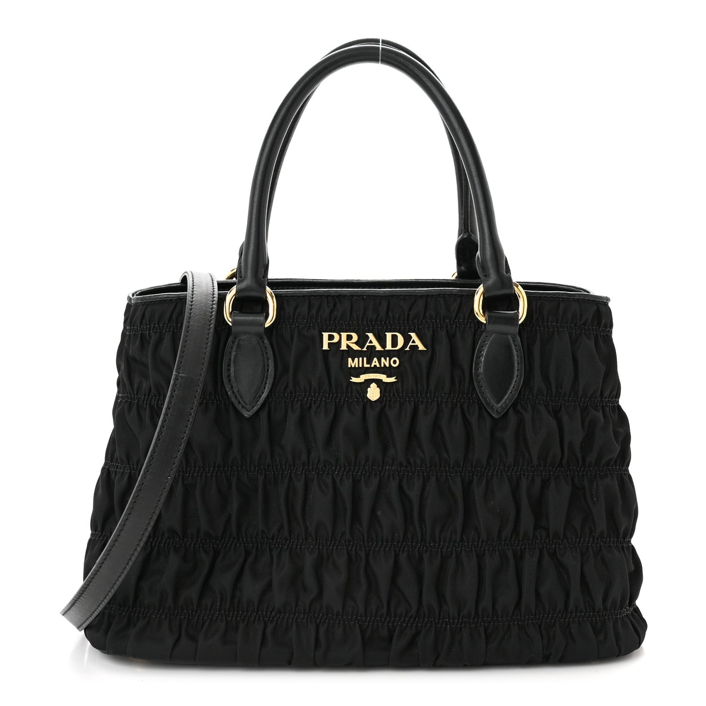 Tessuto Nylon Gaufre Small Tote Black