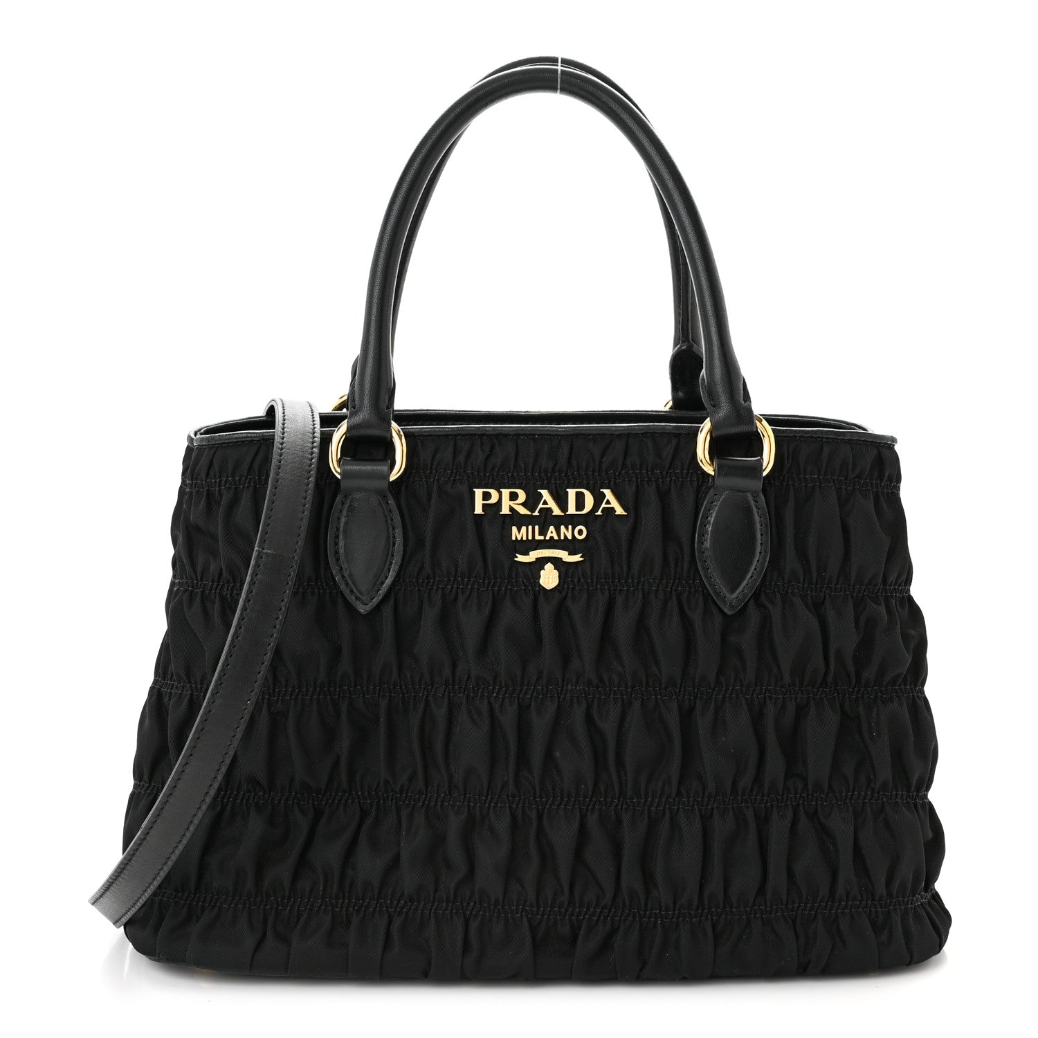 Prada Tessuto Nylon Gaufre Small Tote Black 1 of 9