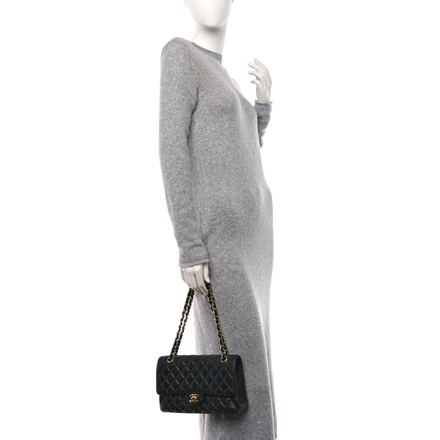 Chanel Caviar Quilted Medium Double Flap Black 2 of 10