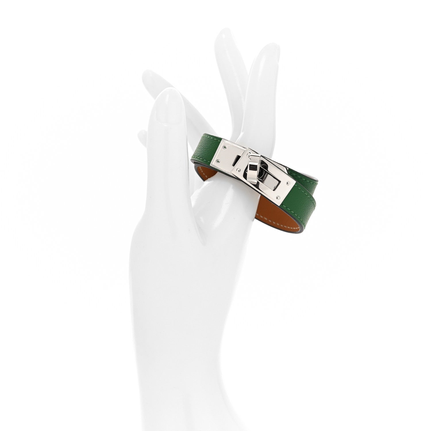 Hermes Chamonix Kelly Double Tour Bracelet XS Vert Bengale 2 of 6