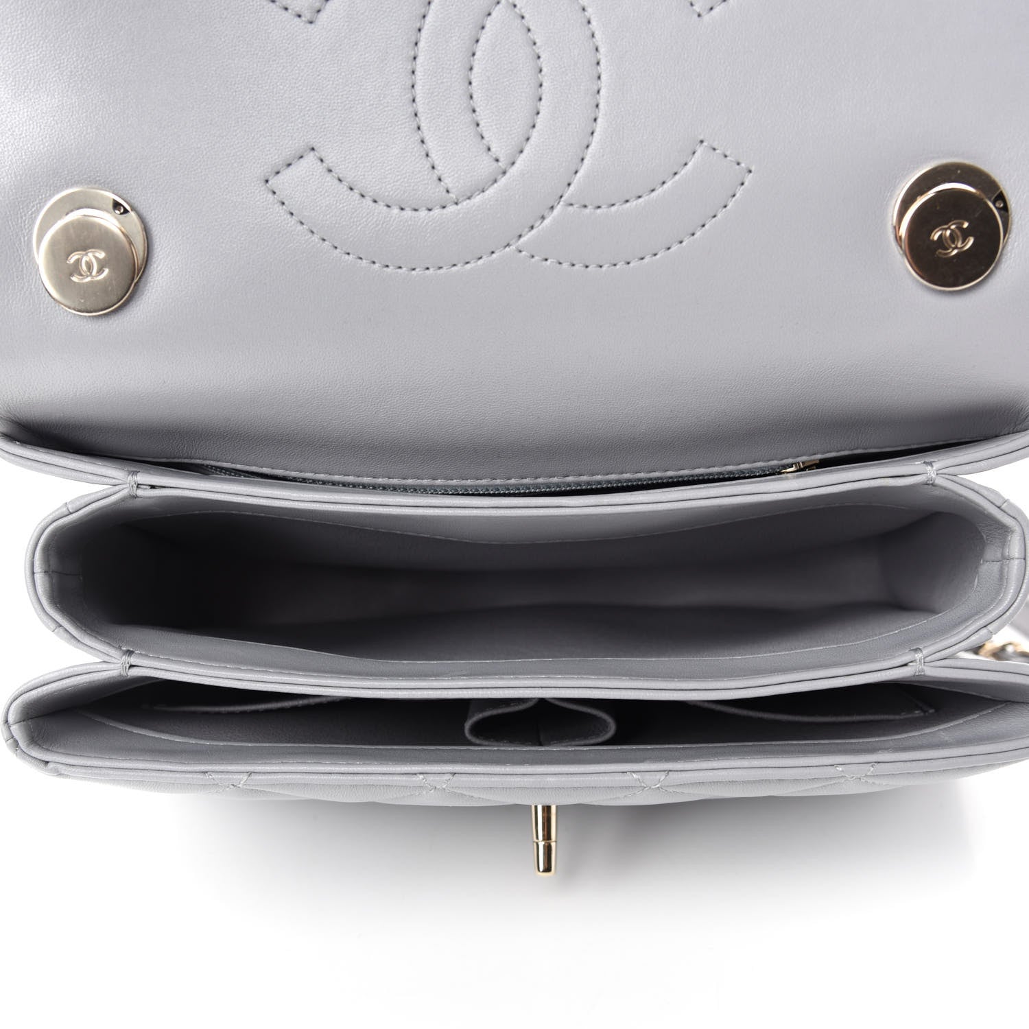 Chanel Lambskin Quilted Small Trendy CC Flap Dual Handle Bag Grey 5 of 11