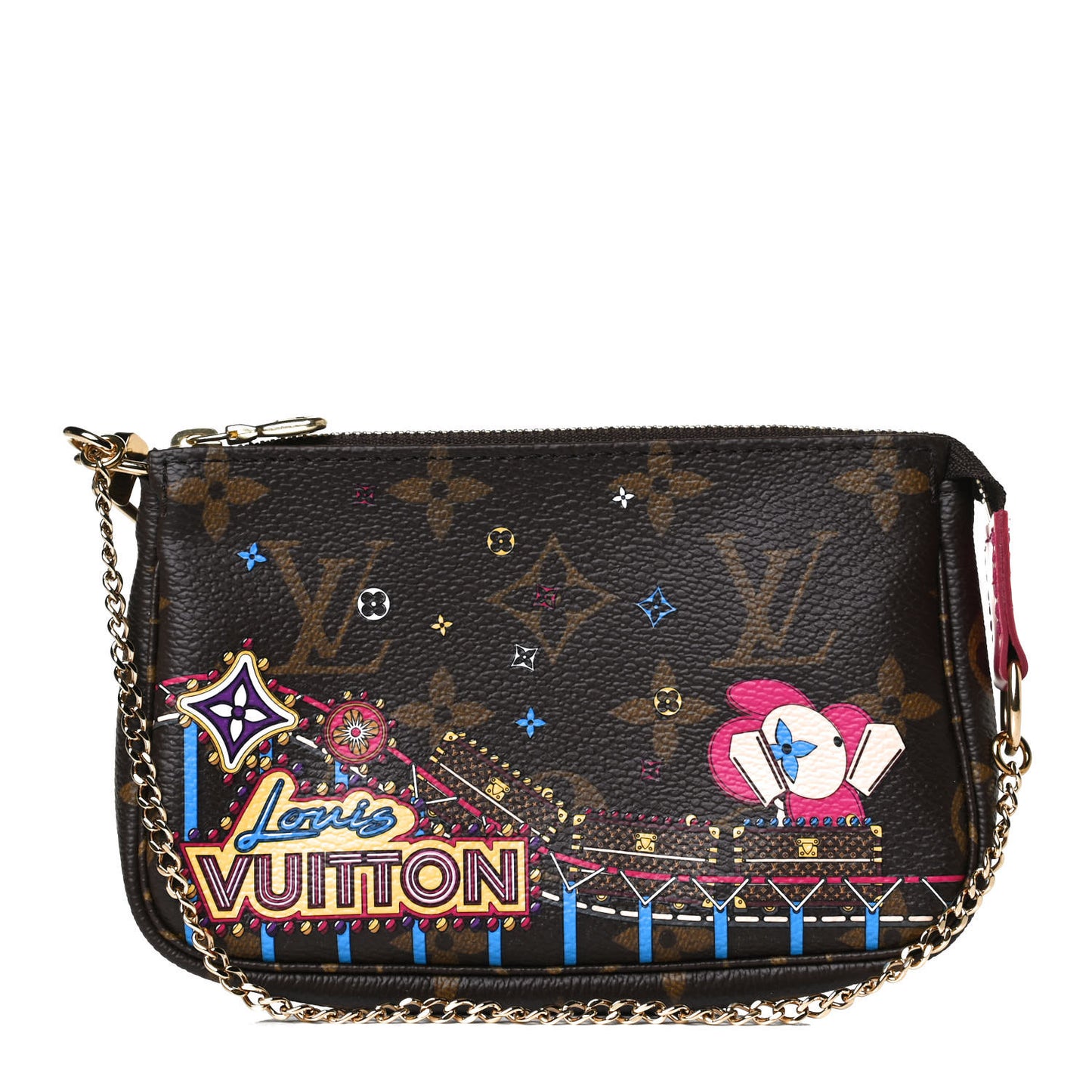 Monogram 2020 Christmas Animation Roller Coaster Mini Pochette Accessories Pivoine