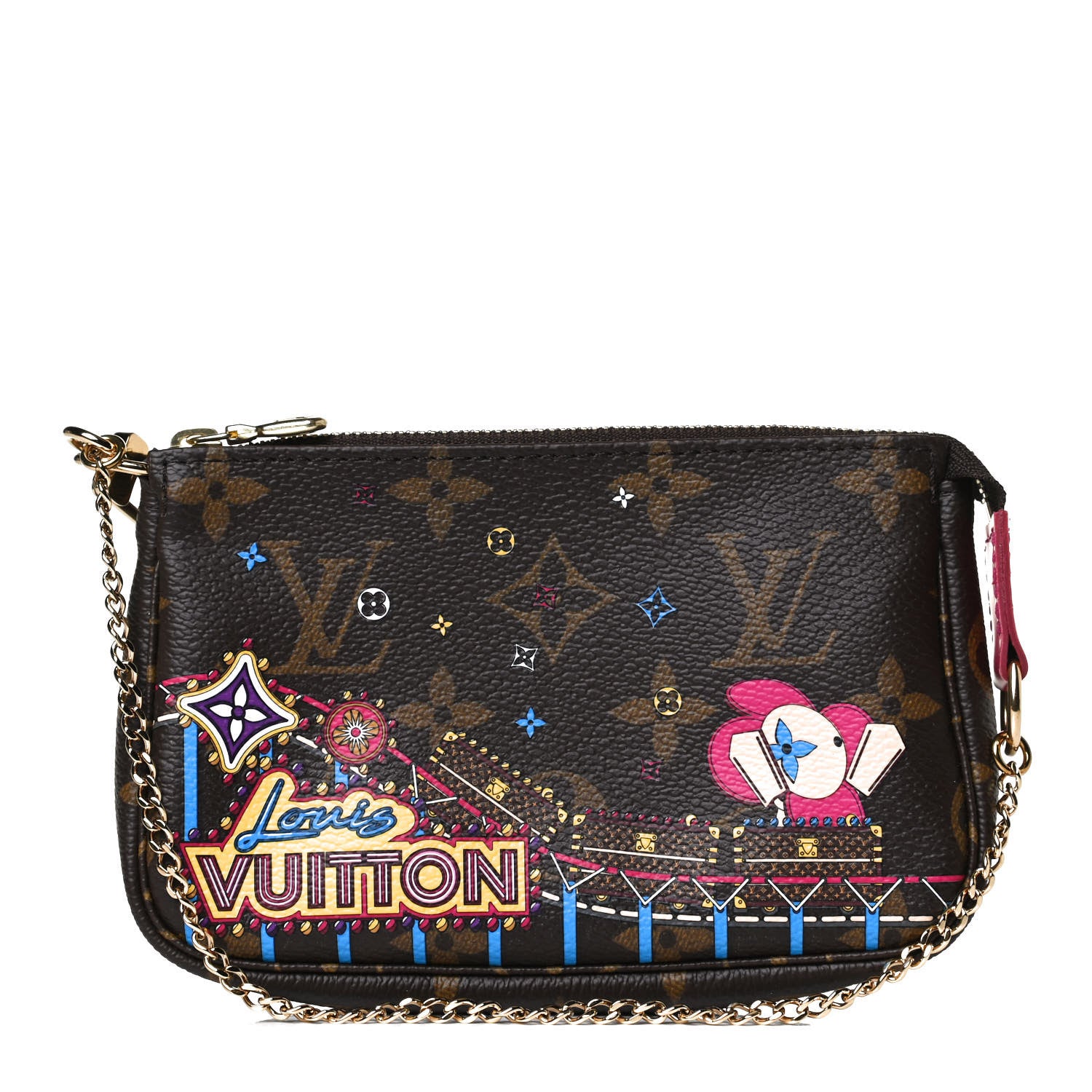 Louis Vuitton Monogram 2020 Christmas Animation Roller Coaster Mini Pochette Accessories Pivoine 1 of 9