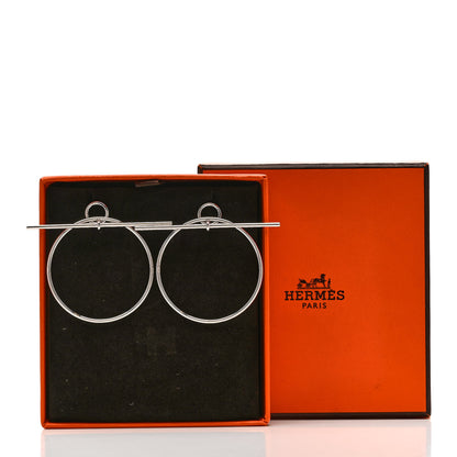 Hermes Sterling Silver MM Loop Earrings 6 of 6