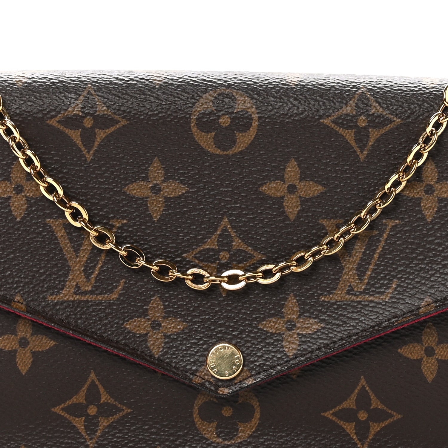 Louis Vuitton Monogram Pochette Felicie Chain Wallet Fuchsia 8 of 10