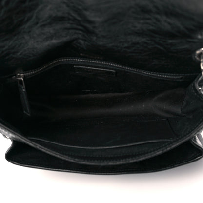 Saint Laurent Crinkled Calfskin Matelasse Monogram Medium Niki Chain Satchel Black 5 of 11
