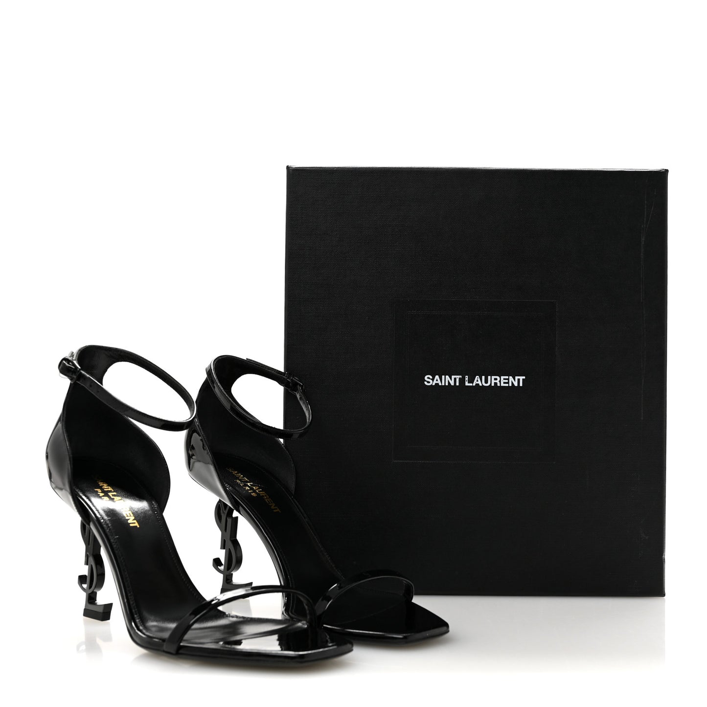 Patent Calfskin Opyum 85 Sandals 38.5 Black