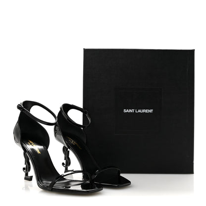 Saint Laurent Patent Calfskin Opyum 85 Sandals 38.5 Black 10 of 10