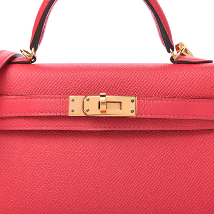 Hermes Epsom Mini Kelly Sellier 20 Rose Extreme 11 of 13