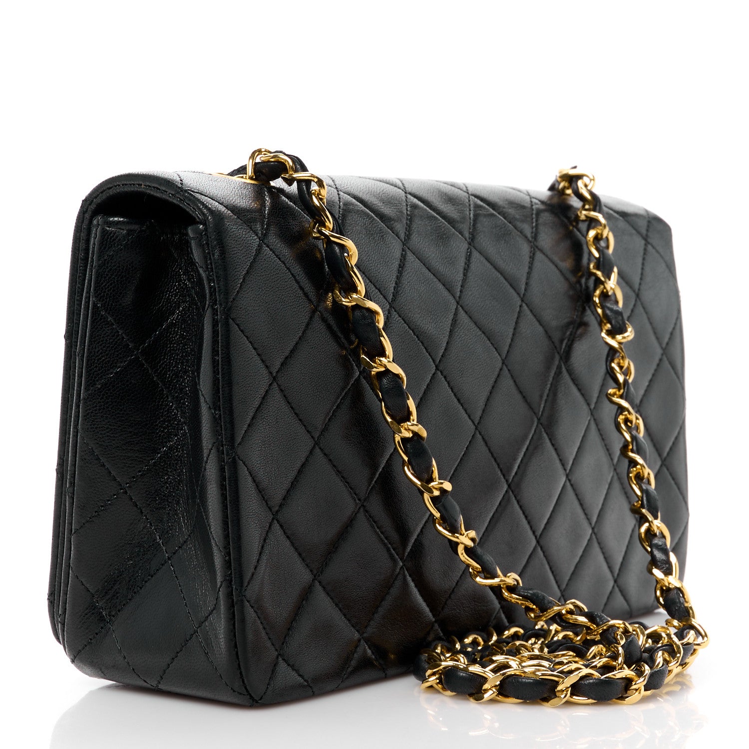 Chanel Lambskin Quilted Small Single Flap Black 3 of 12