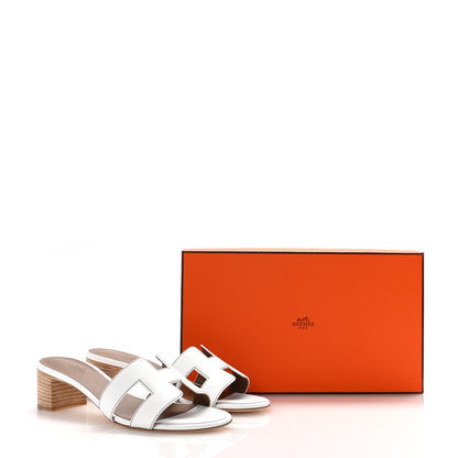 Hermes Calfskin Oasis Sandals 37 White 10 of 10